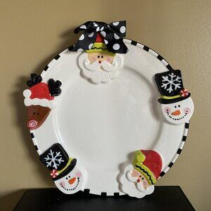 3-D Mud Pie Christmas Round Platter